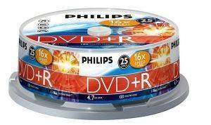 PHILIPS DVD+R 4,7GB 16X CAKEBOX 25 PACK