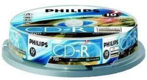 PHILIPS CD-R 700MB 80 MIN 52X CAKEBOX 10 PACK