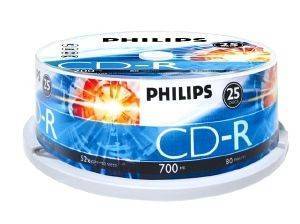 PHILIPS CD-R 700MB 80 MIN 52X CAKEBOX 25 PACK