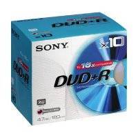 SONY DVD+R 4,7GB 120MIN 16X JEWELCASE 10PACK