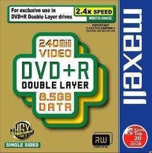 MAXELL DVD+R 8,5GB 2,4X  DOUBLE LAYER 5 PACK