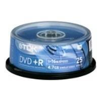 TDK DVD+R 16X 4.7GB CAKEBOX 25PCS