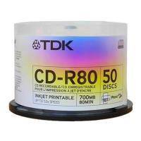 TDK CD-R 52X 80 MIN 700MB PRINTABLE CAKEBOX 50