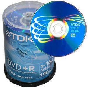 TDK DVD+R 16X 4.7GB CAKEBOX 100