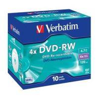 DVD-RW VERBATIM 120MIN-4,7GB 4X 10 PACK JEWEL CASE