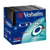 VERBATIM CD-R 52X CRYSTAL SURFACE 80MIN 700 MB SLIM CASE 20 PACK