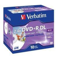 VERBATIM DVD+R DUAL LAYER 2,4X 8.5GB PRINTABLE JEWEL CASE 10PACK