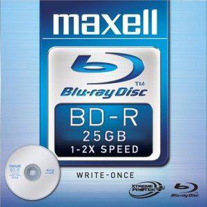 MAXELL BLU RAY BD-R 2X 25 GB JEWEL CASE