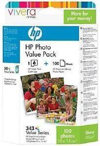 HP 343 SERIES + 100  PREMIUM PHOTO PAPER A6  OEM: Q7934EE +  KINGSTON DTI 2GB
