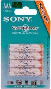  SONY RECHARGEABLE BLUE 800MAH 3A 4 TEM