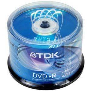 TDK DVD+R 16X 4.7GB CAKEBOX 50PCS