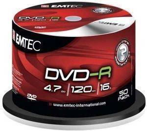 EMTEC DVD+R 16X 4,7GB 120 MIN CAKEBOX 50 PACK