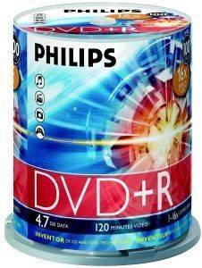 PHILIPS DVD+R 4,7GB 16X CAKEBOX 100 PACK