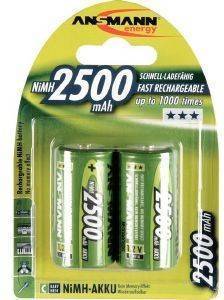  ANSMANN RECHARGEABLE NIMH SIZE C 2500MAH HR14