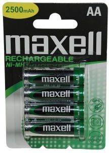  MAXELL RECHARGEABLE AA 2500MAH 4 . HR6