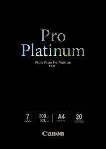  PHOTO PAPER PRO PLATINUM CANON GLOSS A4 20   OEM : PT-101