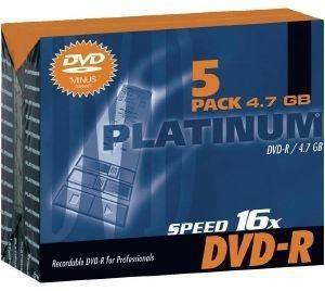 PLATINUM DVD-R 4.7GB 16X JEWEL CASE 5PCS
