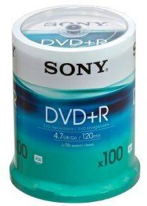 SONY DVD+R 4,7GB 120MIN 16X CAKEBOX 100