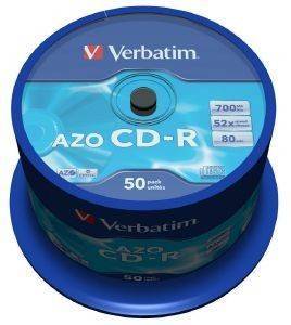 VERBATIM CD-RECORDABLE 80MIN - 700 MB 52X AZO CRYSTAL CAKEBOX 50