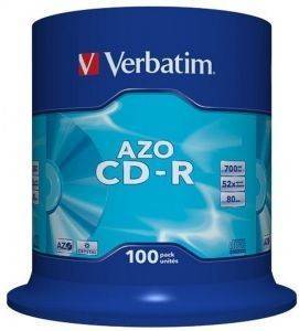 VERBATIM CD-R 80MIN - 700 MB 52X DLP AZO CAKEBOX 100PCS