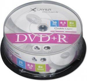 XLAYER DVD+R DUAL LAYER 8.5GB 8X CAKEBOX 25