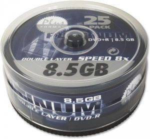 PLATINUM DVD+R 8.5GB 8X DUAL LAYER CAKEBOX 25PCS