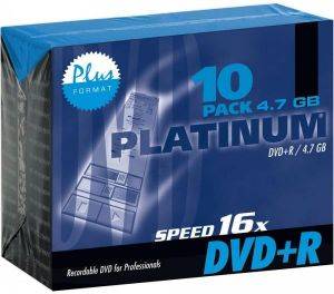 PLATINUM DVD+R 4.7GB 16X SLIM CASE 10PCS