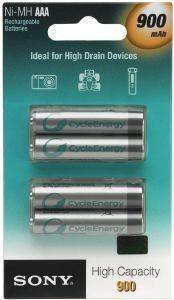  SONY RECHARGEABLE 900MAH 3A 4 TEM