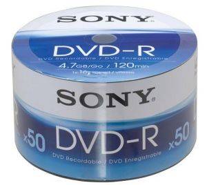 SONY DVD-R 4,7GB 120MIN 16X SHRINK PACK 50PCS