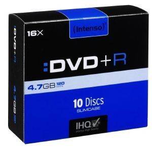 INTENSO DVD+R 4.7GB 16X SPEED SLIMCASE 10PCS