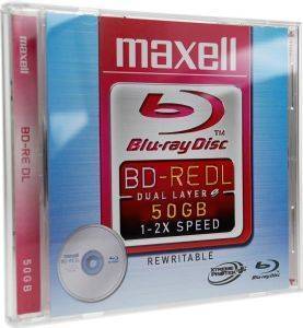 MAXELL BLU RAY BD-RE 2X 50 GB JEWEL CASE 1PCS