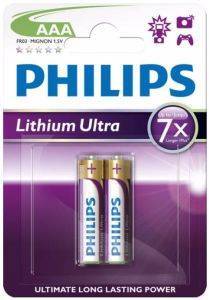  PHILIPS FR03LB2A/10 LITHIUM ULTRA AAA 2