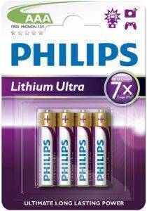  PHILIPS FR03LB4A/10 LITHIUM ULTRA 4 AAA