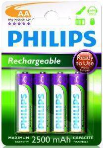  RECHARGEABLE PHILIPS R6B4RTU25/10 PHILIPS AA 2500MAH 4 HR6