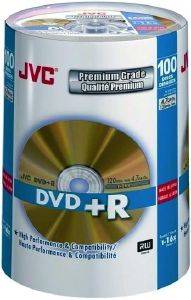 JVC DVD+R 16X 4,7GB CAKEBOX 100PCS JAPAN MADE BY TAIYO YUDEN