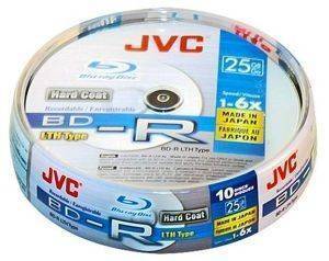 JVC BLU RAY BD-R HARD COAT 25GB 6X CAKEBOX 10PCS JAPAN MADE BY TAIYO YUDEN LTH TYPE