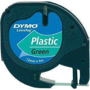 DYMO  LETRATAG PLASTIC TAPE GREEN 12MM X 4M 91224 S0721690