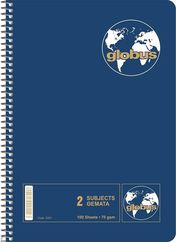 ΤΕΤΡΑΔΙΟ GLOBUS 17X25 4 ΘΕΜΑΤΩΝ ΜΠΛΕ GLOBUS