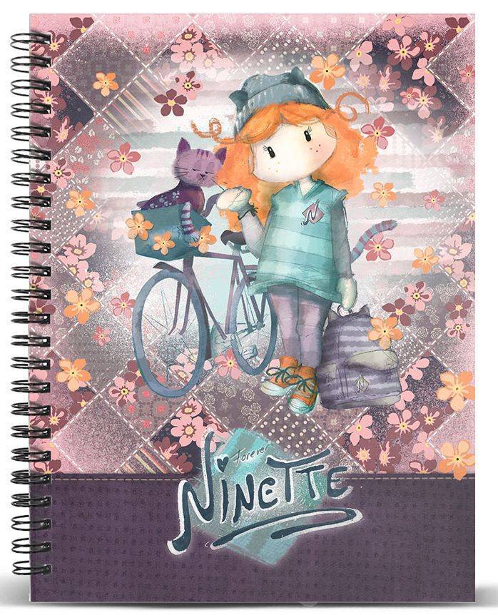 ΤΕΤΡΑΔΙΟ ΣΠΙΡΑΛ A4 KARACTERMANIA FOREVER NINETTE MULTICOLORED PAPER NOTEBOOK BICYCLE 120ΦΥΛΛΑ