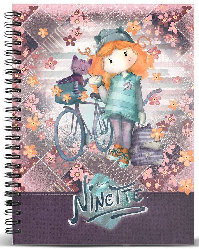ΤΕΤΡΑΔΙΟ ΣΠΙΡΑΛ A5 KARACTERMANIA FOREVER NINETTE MULTICOLORED GRID PAPER NOTEBOOK BICYCLE 120ΦΥΛΛΑ