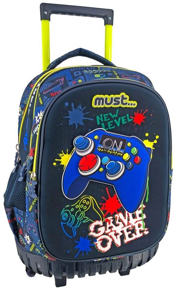 ΤΣΑΝΤΑ TROLLEY ΔΗΜΟΤΙΚΟΥ MUST PRESS START ΜΠΛΕ ΣΚΟΥΡΟ MUST