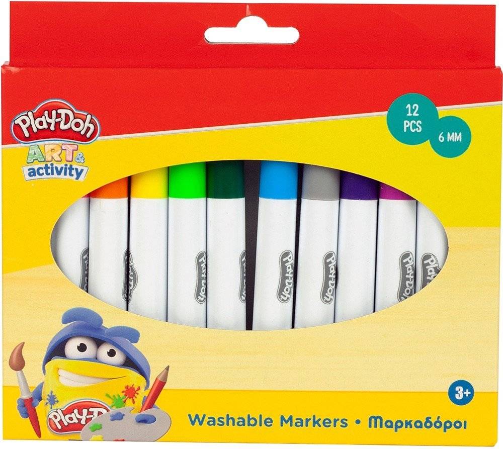 ΜΑΡΚΑΔΟΡΟΙ PLAY DOH 12TMX 6MM WASHABLE PLAY-DOH