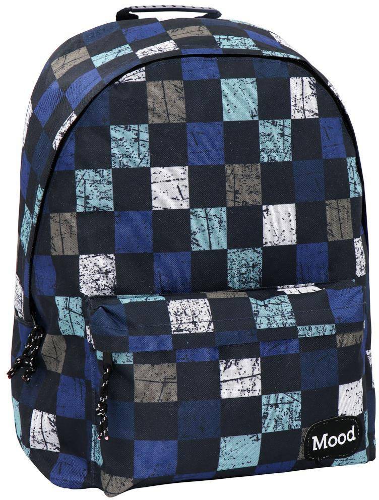 MUST ΤΣΑΝΤΑ ΠΛΑΤΗΣ ΓΥΜΝΑΣΙΟΥ MOOD SIGMA 30X15X40 SQUARES ΜΠΛΕ - ΓΚΡΙ