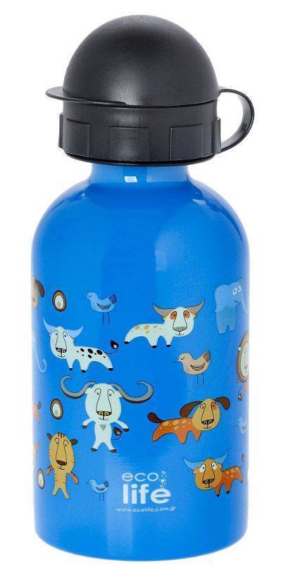 ΜΕΤΑΛΛΙΚΟ ΑΝΟΞΕΙΔΩΤΟ ΠΑΙΔΙΚΟ ΜΠΟΥΚΑΛΙ ΝΕΡΟΥ ECOLIFE JUNGLE 400ML