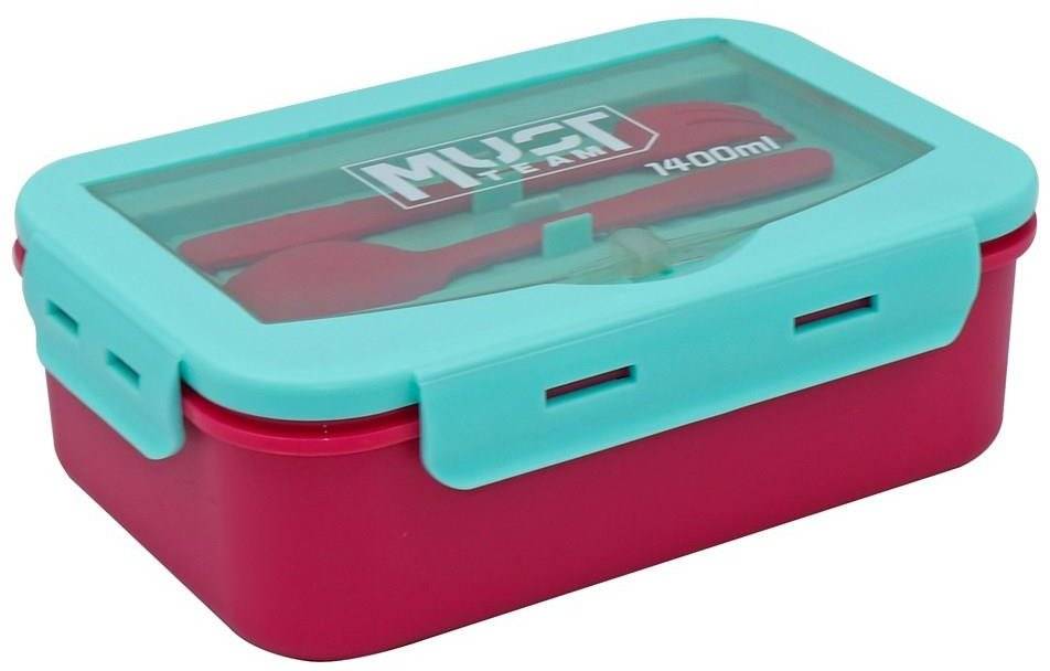 MUST ΦΑΓΗΤΟΔΟΧΕΙΟ PP ΜΕ ΚΟΥΤΑΛΙ - ΠΙΡΟΥΝΙ MUST ΤΙΡΚΟΥΑΖ/ΚΟΚΚΙΝΟ (1400 ML)