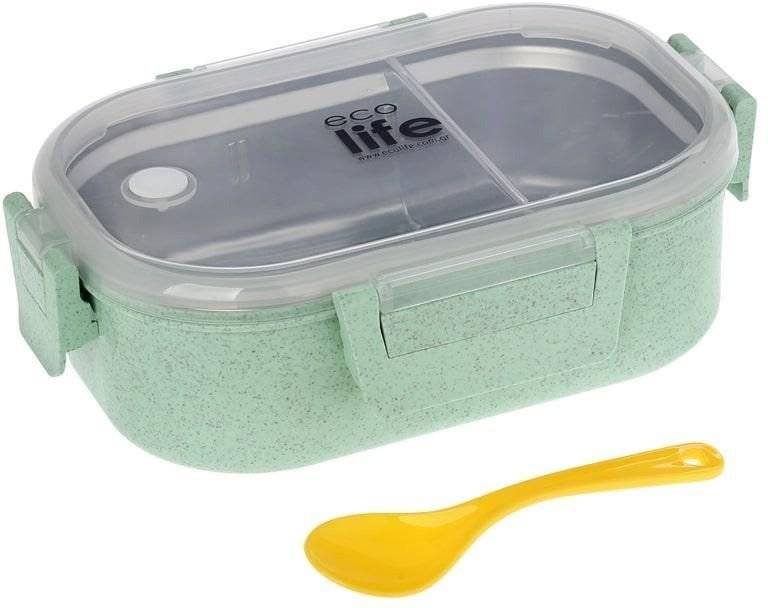 ΦΑΓΗΤΟΔΟΧΕΙΟ ΜΕ ΧΏΡΙΣΜΑ ECOLIFE 900ML LIGHT GREEN ECOLIFE