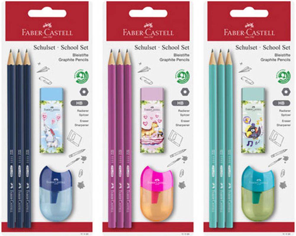 FABER CASTELL ΣΕΤ FABER CASTELL 111181 JUNGLE 3 ΜΟΛΥΒΙΑ, ΓΟΜΑ, ΞΥΣΤΡΑ