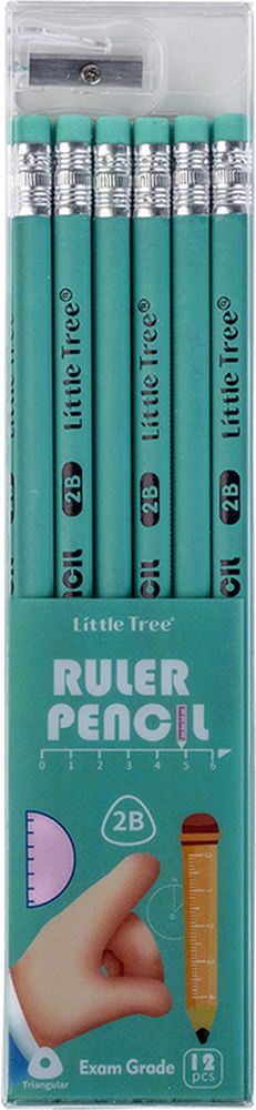 LITTLE TREE ΣΧΟΛΙΚΟ ΣΕΤ LITTLE TREE 12 ΜΟΛΥΒΙΑ 2B, ΓΟΜΑ, ΧΑΡΑΚΑΣ ΠΡΑΣΙΝΟ