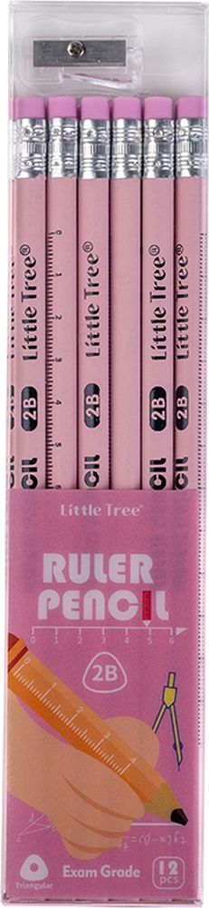 LITTLE TREE ΣΧΟΛΙΚΟ ΣΕΤ LITTLE TREE 12 ΜΟΛΥΒΙΑ 2B, ΓΟΜΑ, ΧΑΡΑΚΑΣ ΡΟΖ