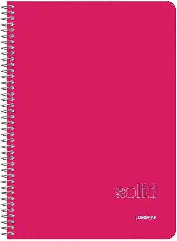 LOGIGRAF ΤΕΤΡΑΔΙΟ ΣΠΙΡΑΛ LOGIGRAF SOLID WIRELOCK 3 ΘΕΜΑΤΩΝ B5 / 17 Χ 25 CM ΡΟΖ (90Φ)